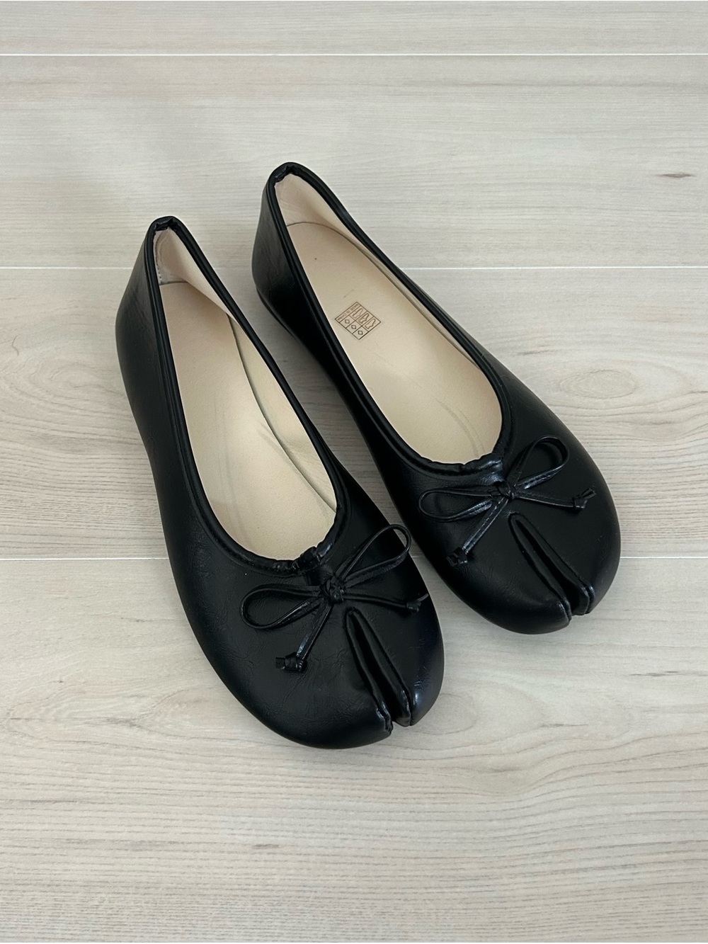 black tabi ballet flats